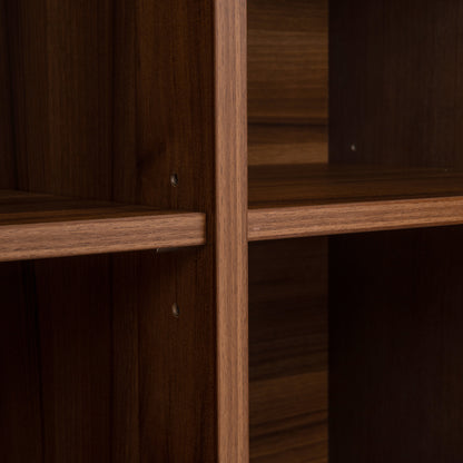 Vitrinekast Windsor walnoot mdf, detail van het materiaal