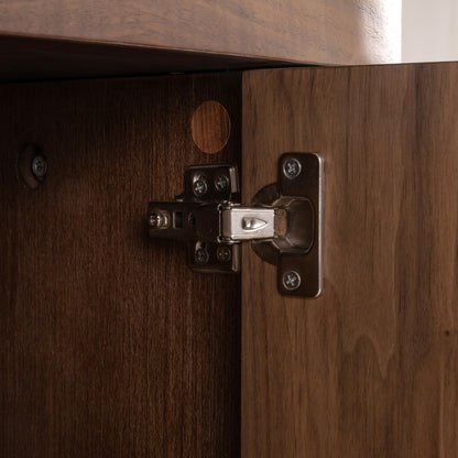 Vitrinekast Windsor walnoot mdf, detail van de functie