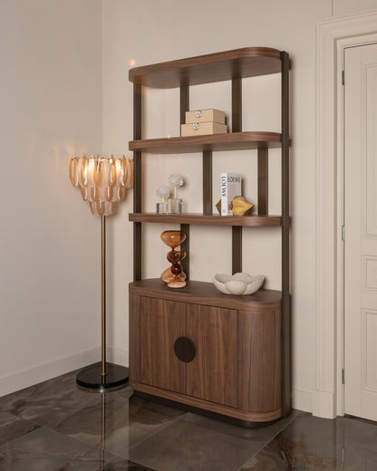 Vitrinekast Windsor walnoot mdf