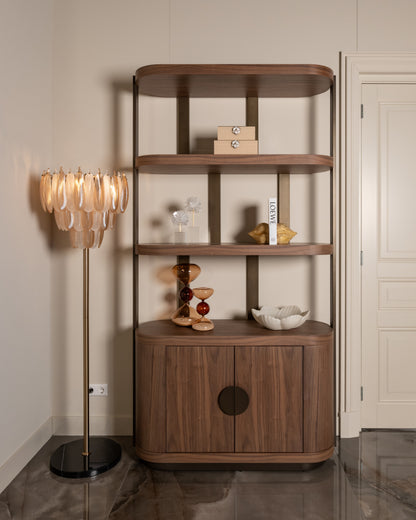 Vitrinekast Windsor walnoot mdf