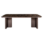 Eettafel Almundi bruin mdf 230 cm, vooraanzicht op witte achtergrond