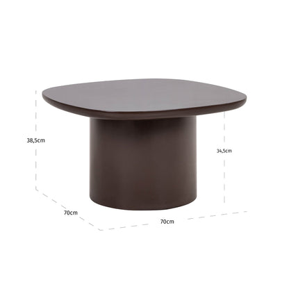 Salontafel Almundi bruin mdf, maatvoering met afmetingen