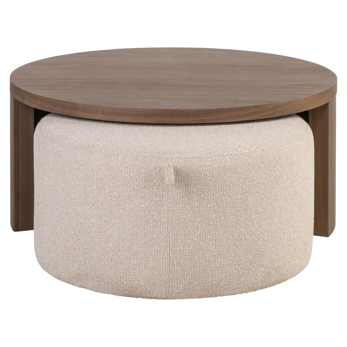 Salontafel Windsor walnoot mdf, vooraanzicht op witte achtergrond