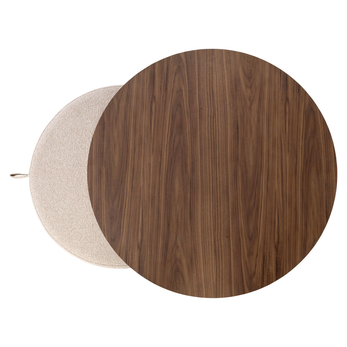 Salontafel Windsor walnoot mdf, bovenaanzicht op witte achtergrond