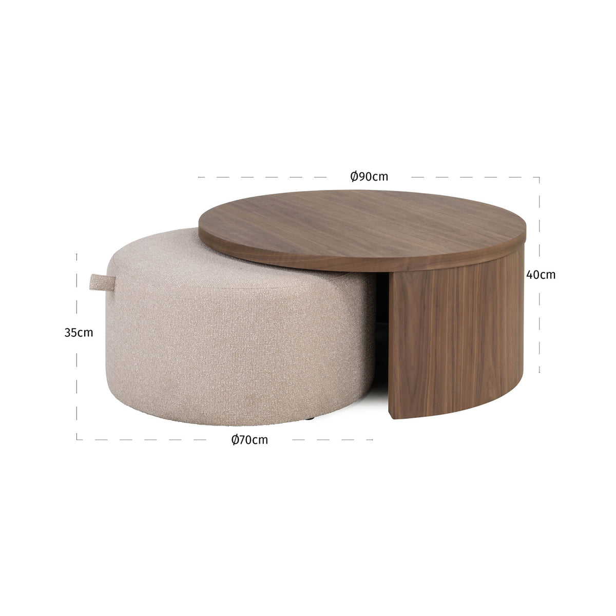 Salontafel Windsor walnoot mdf