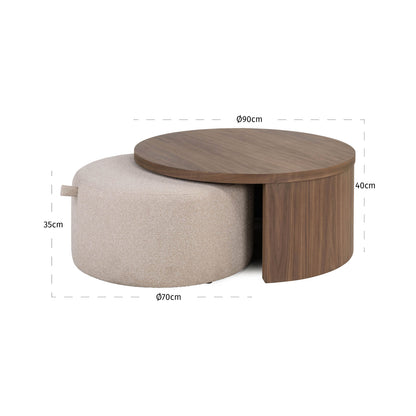 Salontafel Windsor walnoot mdf