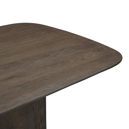 Eettafel Castello donkergrijs eikenhout, detail van het materiaal