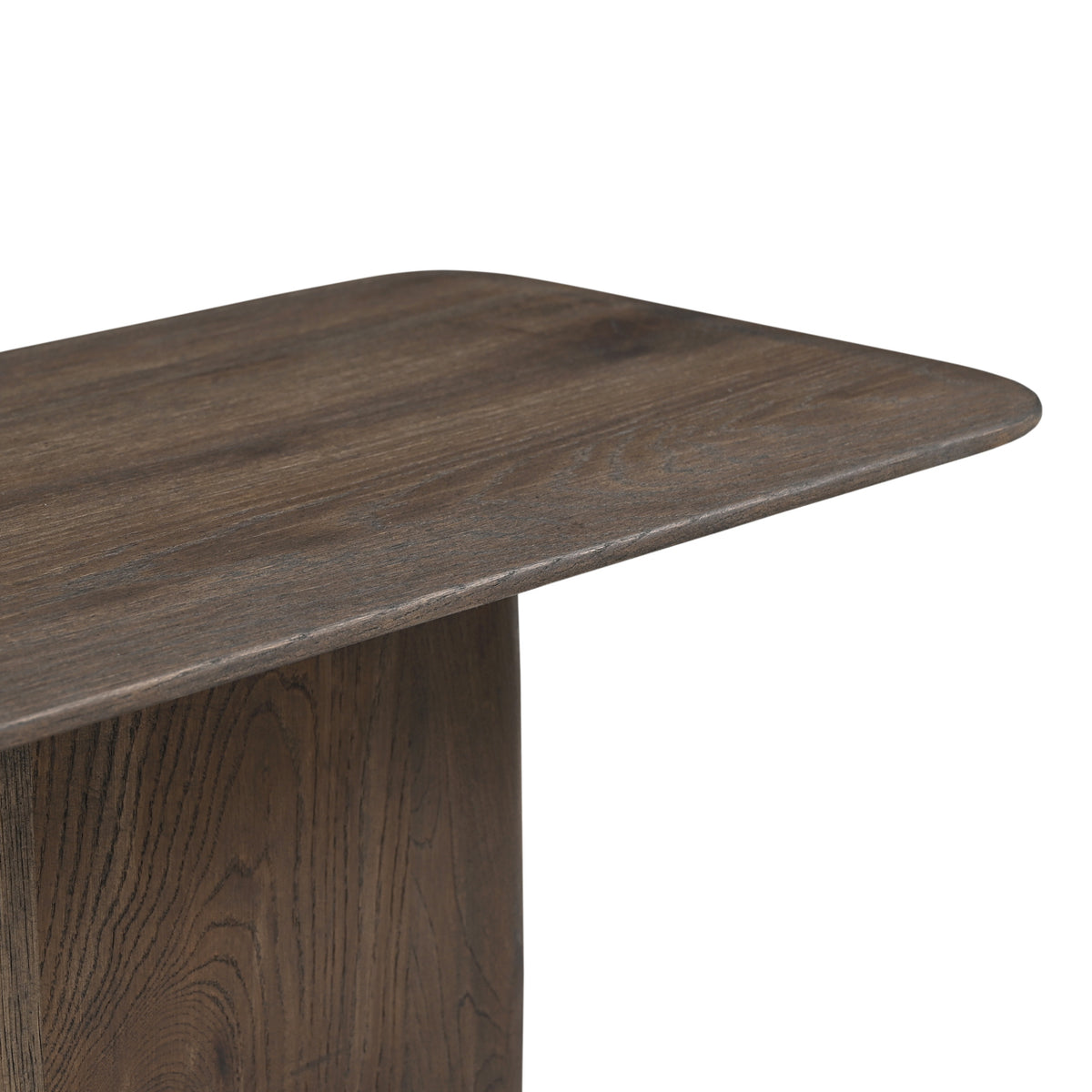Sidetable Castello donkergrijs eikenhout, detail van het materiaal