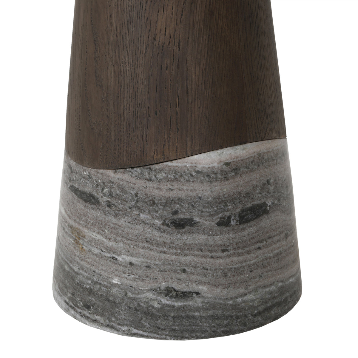 Eettafel Harper donkergrijs eikenhout, detail van het materiaal