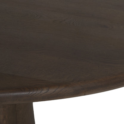 Eettafel Harper donkergrijs eikenhout, detail van het materiaal