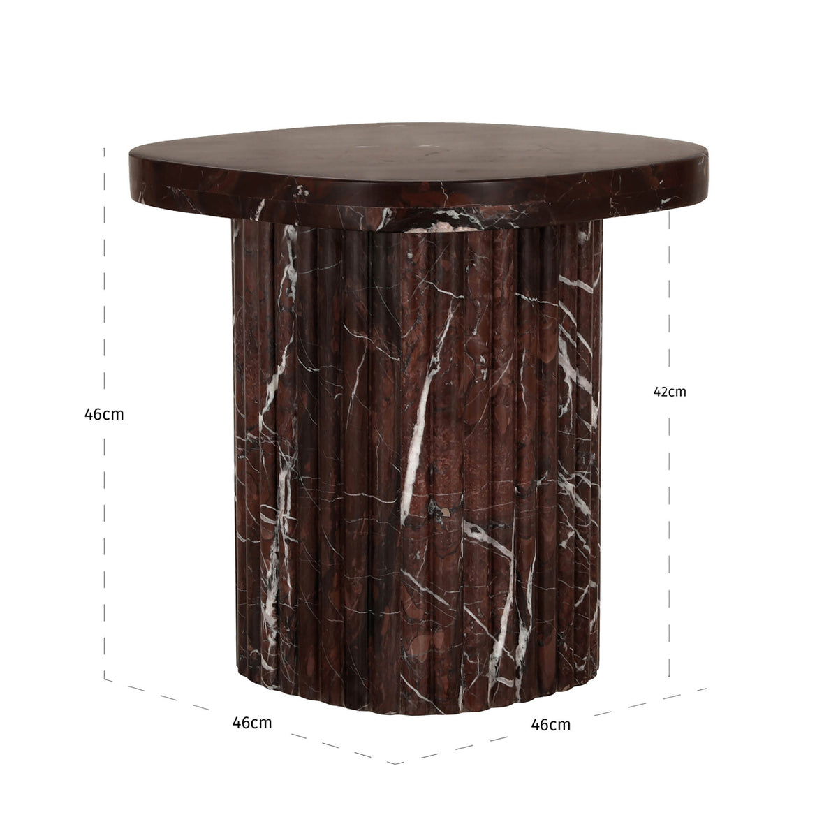 Bijzettafel Orchid rood marmer