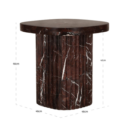 Bijzettafel Orchid rood marmer