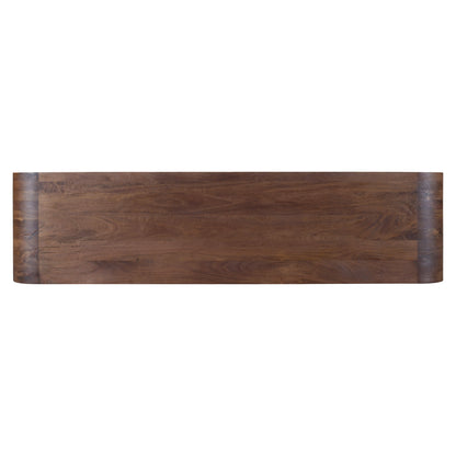 Dressoir Baldwin bruin mangohout, bovenaanzicht op witte achtergrond