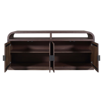Dressoir Baldwin bruin mangohout, detail van de functie