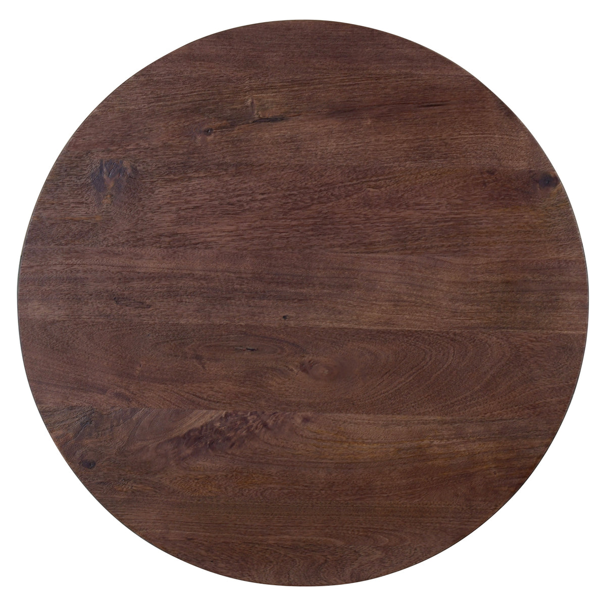 Eettafel Baldwin bruin mangohout, bovenaanzicht op witte achtergrond