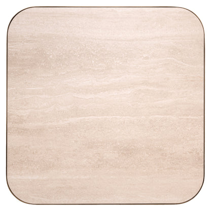 Salontafel Claridge beige ijzer 70 cm, detail van het materiaal