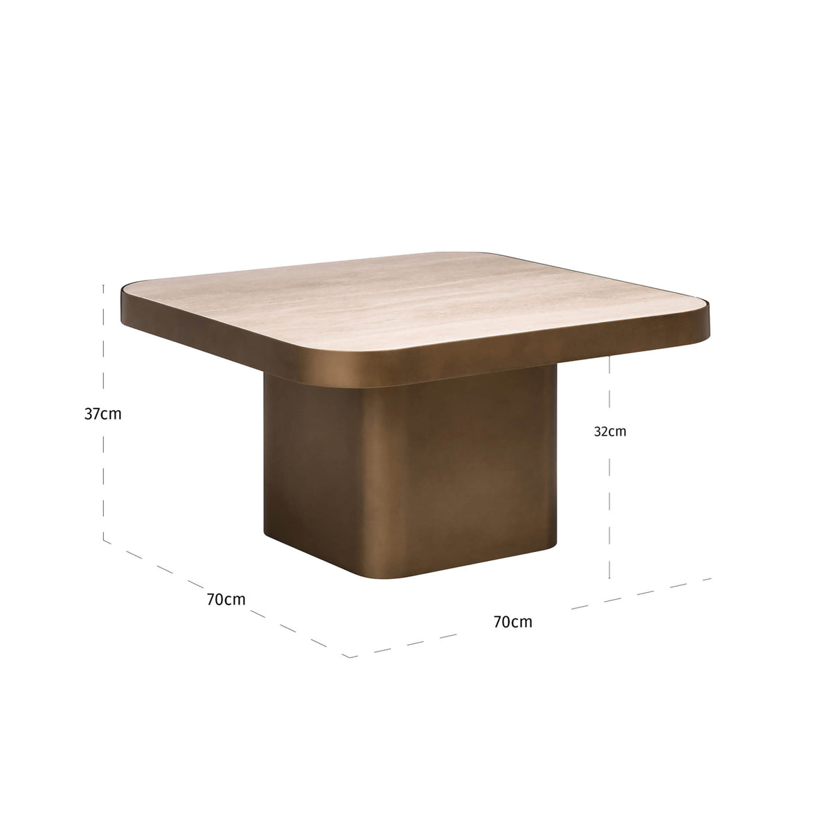 Salontafel Claridge beige ijzer 70 cm