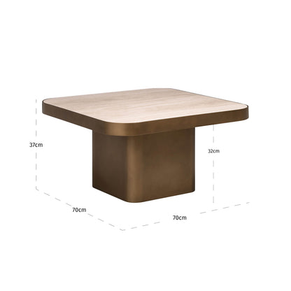 Salontafel Claridge beige ijzer 70 cm