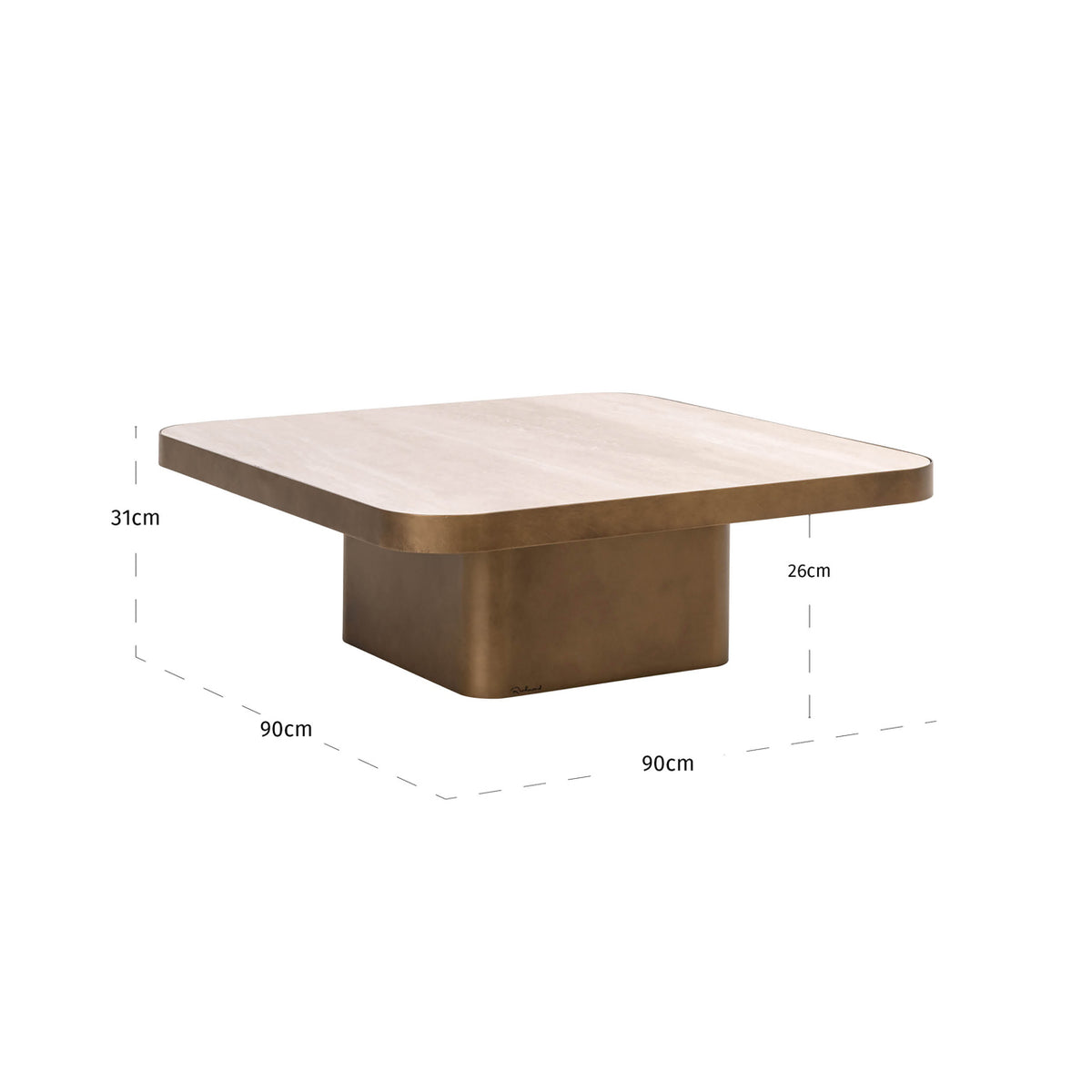 Salontafel Claridge beige ijzer 90 cm