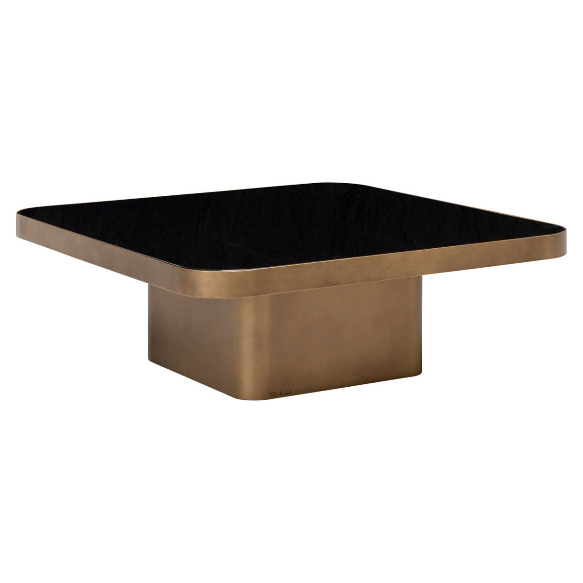 Salontafel Claridge beige ijzer 90 cm, schuin vooraanzicht op witte achtergrond