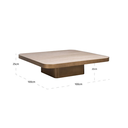 Salontafel Claridge beige glas 100 cm
