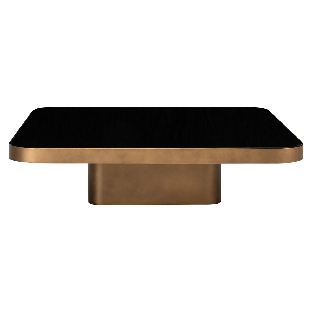Salontafel Claridge beige glas 100 cm, vooraanzicht op witte achtergrond