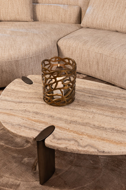 Salontafel Arcadia grijs ijzer, detail van het materiaal