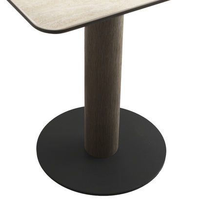 Eettafel Ritz bruin mdf 70 cm, detail van het materiaal