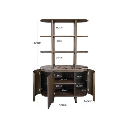 Vitrinekast Langford bruin mdf