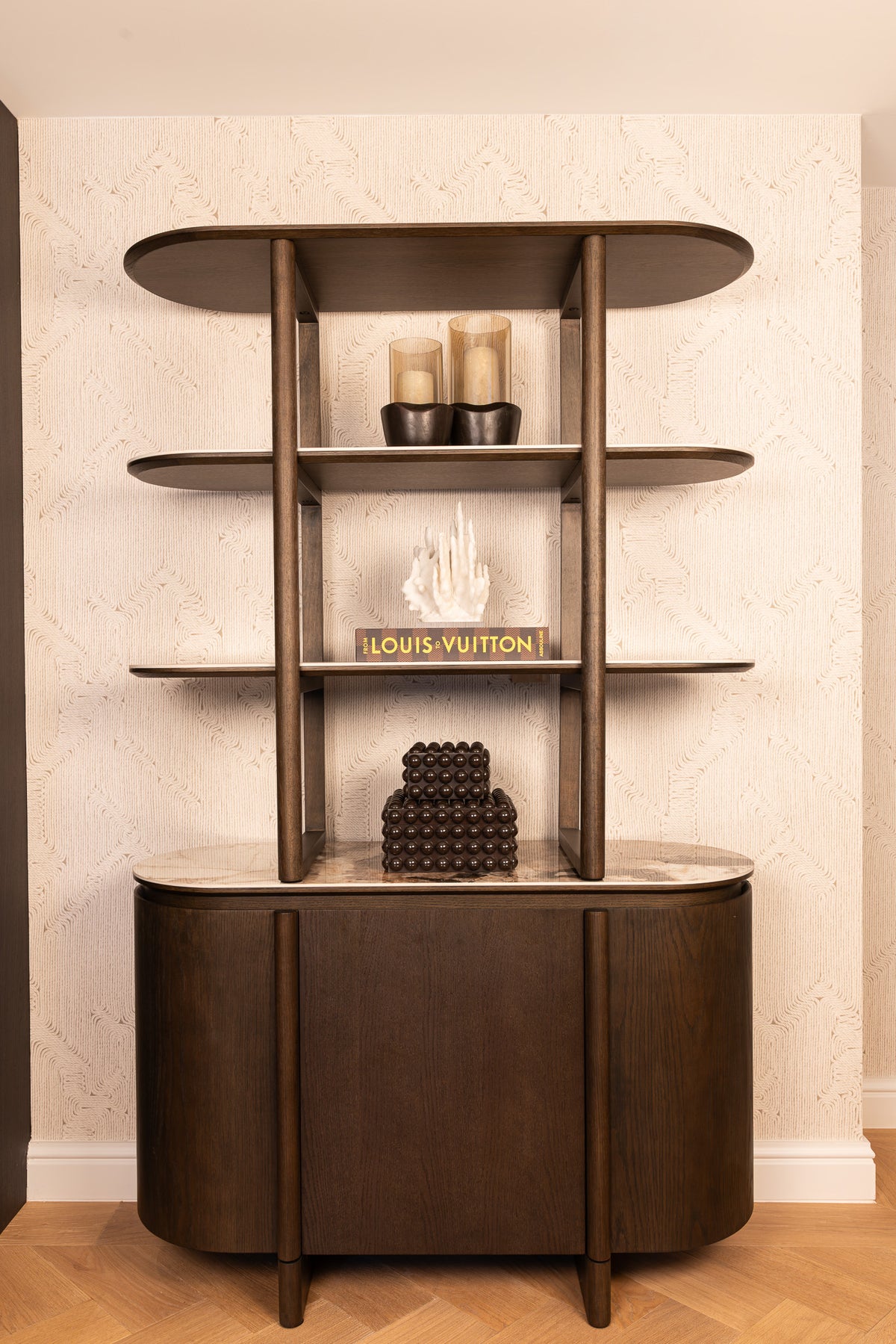 Vitrinekast Langford bruin mdf