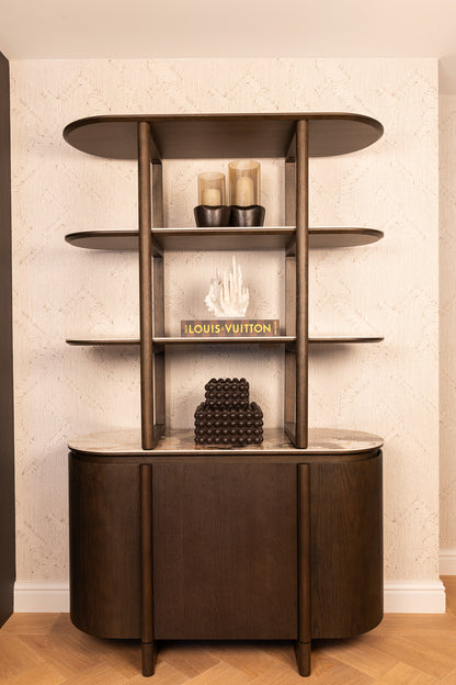 Vitrinekast Langford bruin mdf