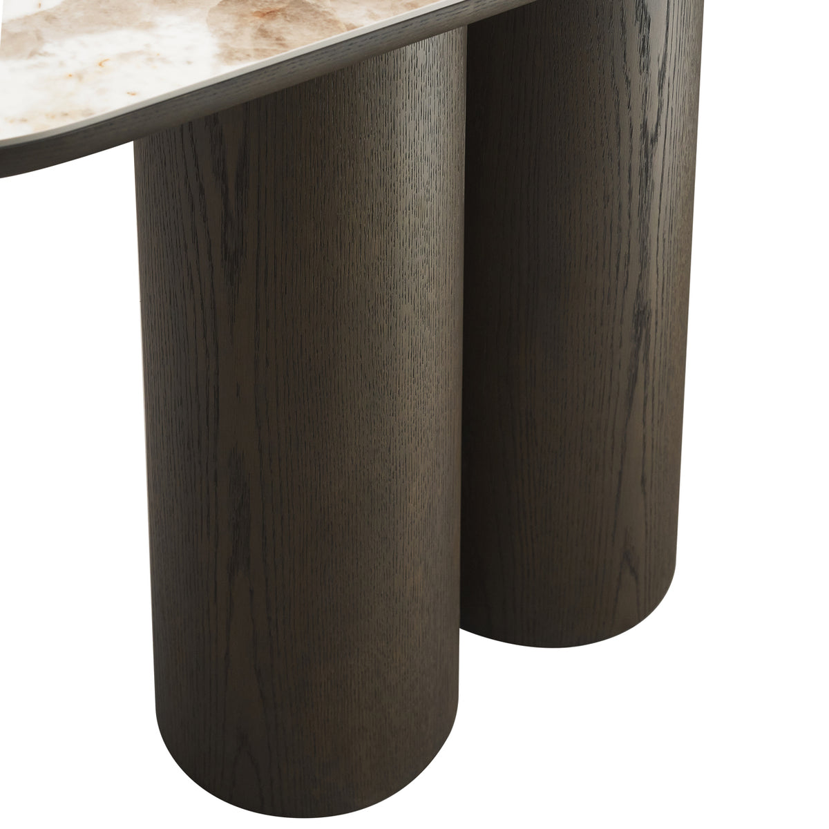 Sidetable Langford bruin mdf, detail van het materiaal