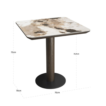 Eettafel Langford bruin mdf, maatvoering met afmetingen