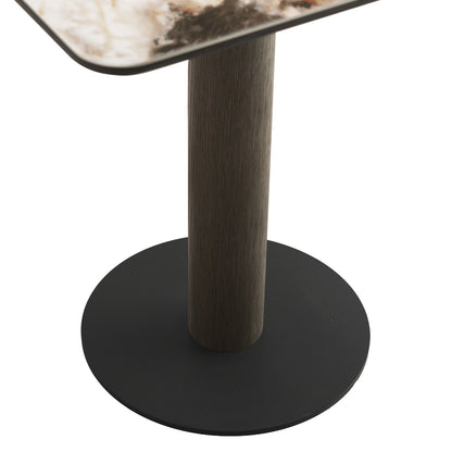 Eettafel Langford bruin mdf, detail van het materiaal