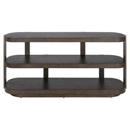 Sidetable Ellington bruin mdf, vooraanzicht op witte achtergrond