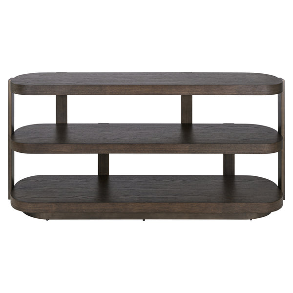 Sidetable Ellington bruin mdf, vooraanzicht op witte achtergrond