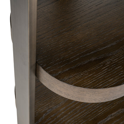 Sidetable Ellington bruin mdf, detail van het materiaal