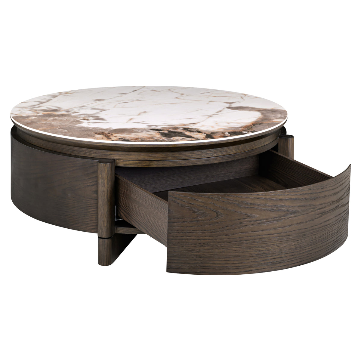 Salontafel Langford bruin mdf, detail van de functie