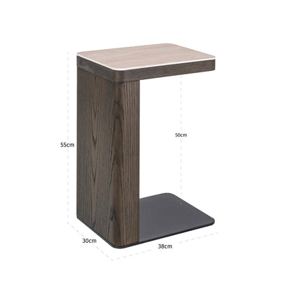 Bijzettafel Nando bruin mdf, maatvoering met afmetingen