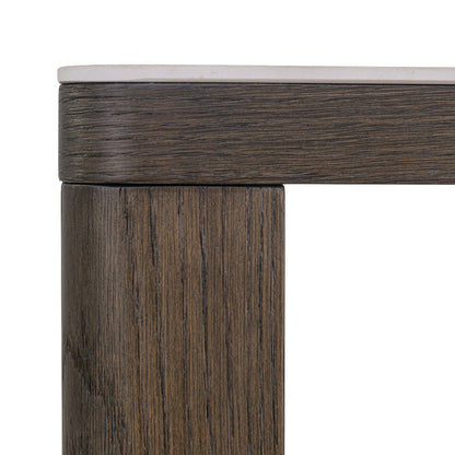 Bijzettafel Nando bruin mdf, detail van het materiaal