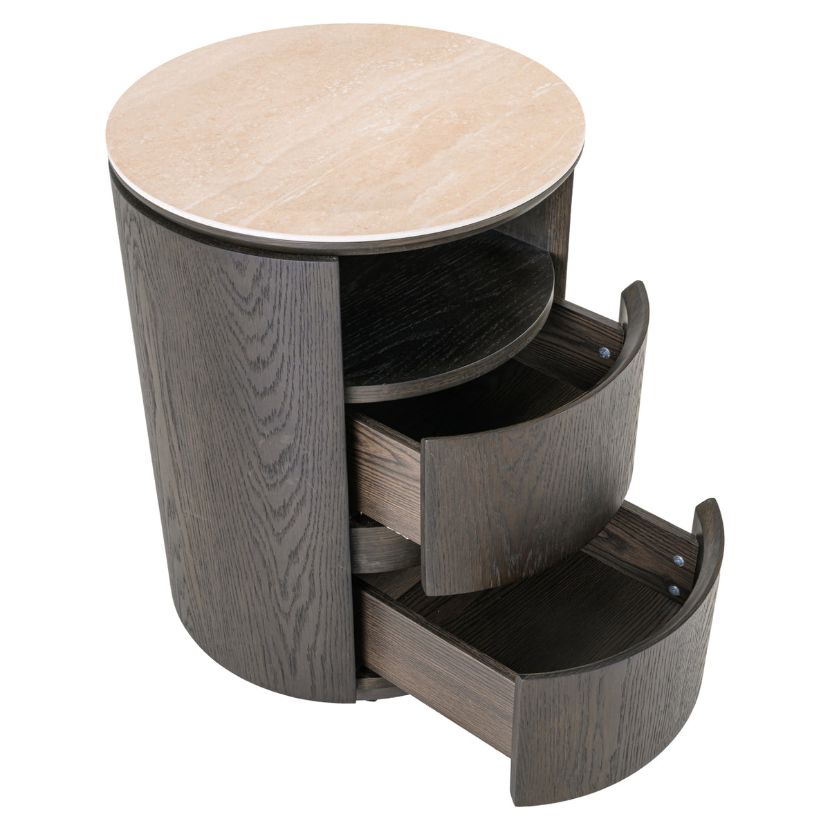 Nachtkast Nando bruin mdf, detail van de functie