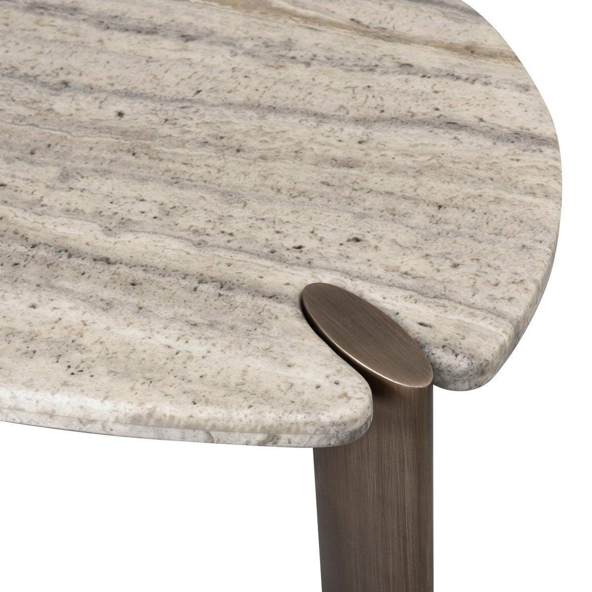 Salontafel Arcadia grijs ijzer, detail van het materiaal