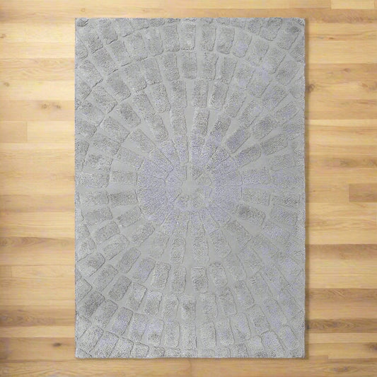 Vloerkleed Sunburst | Grijs Katoen