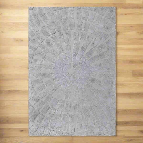 Vloerkleed Sunburst | Grijs Katoen