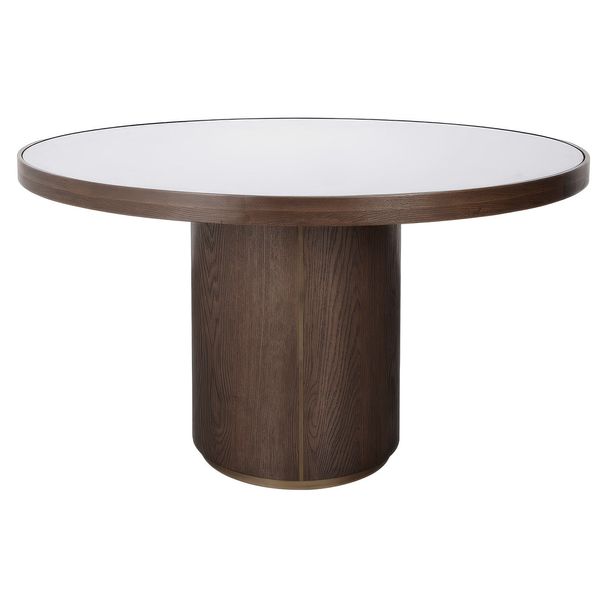 Eettafel Willox beige eikenhout, vooraanzicht op witte achtergrond