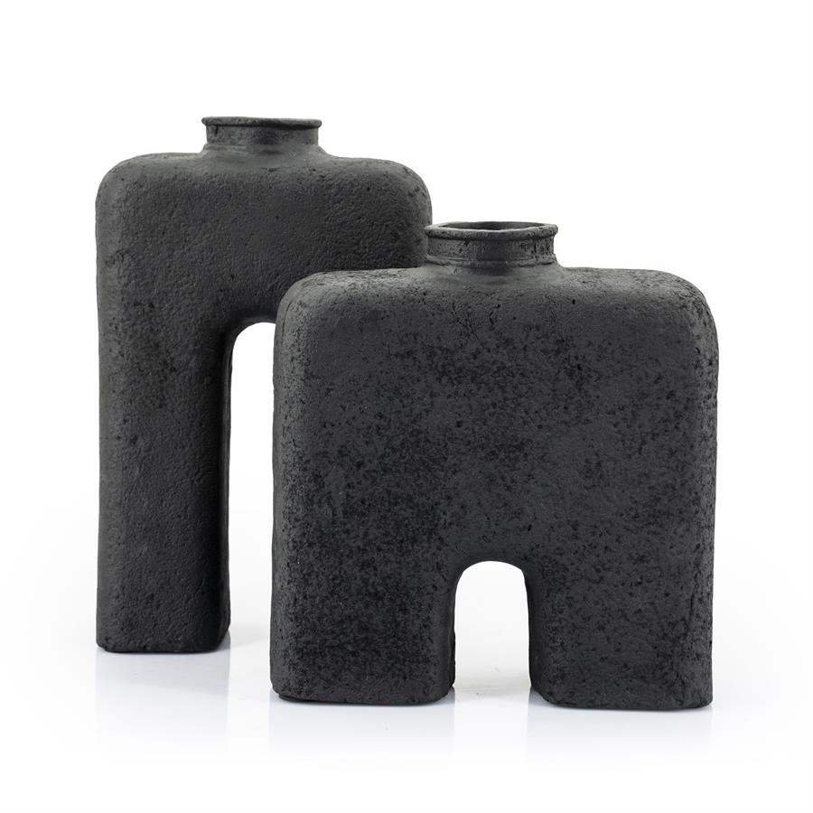 Vaas & Pot Arc zwart ecomix 32 cm