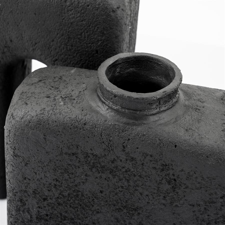 Vaas & Pot Arc zwart ecomix 32 cm, detail van het materiaal