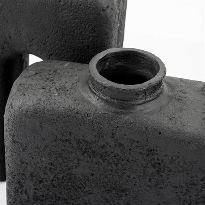 Vaas & Pot Arc zwart ecomix 32 cm, detail van het materiaal
