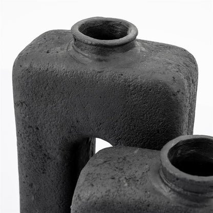 Vaas & Pot Arc zwart ecomix 38 cm, detail van het materiaal