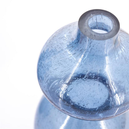 Vaas & Pot Viva blauw glas klein, detail van het materiaal